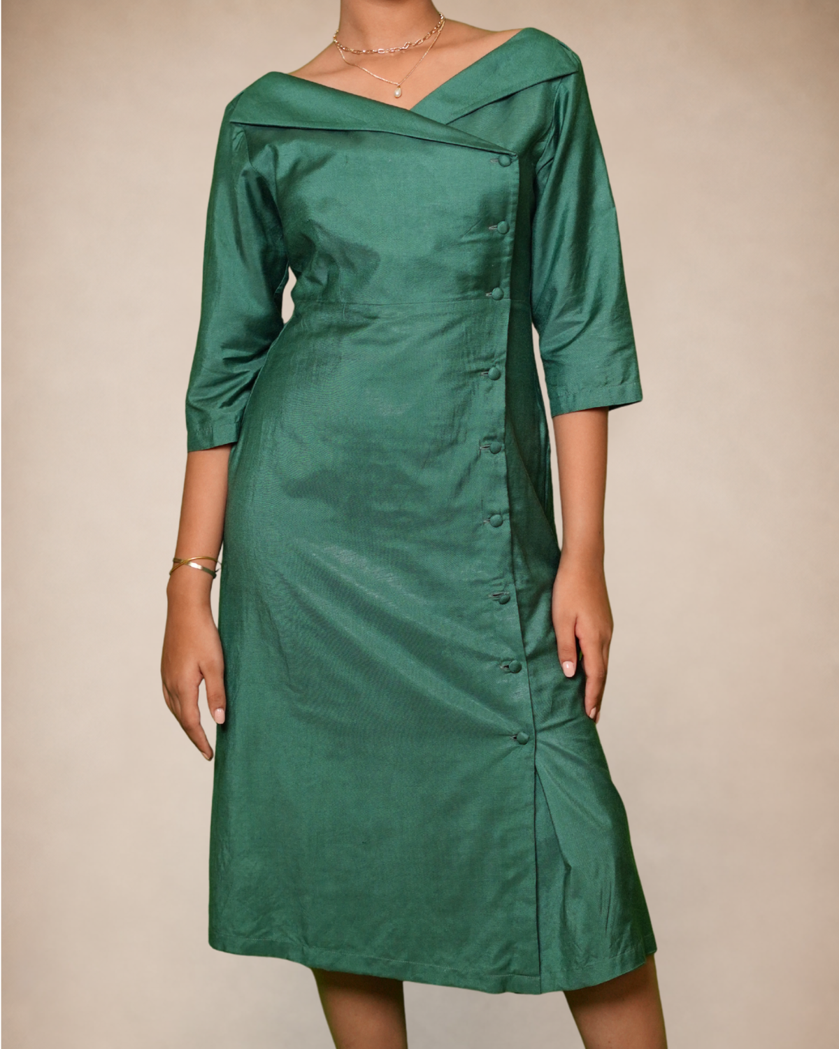 office wear silk dress