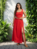 Top & Skirt Set- Crimson Red