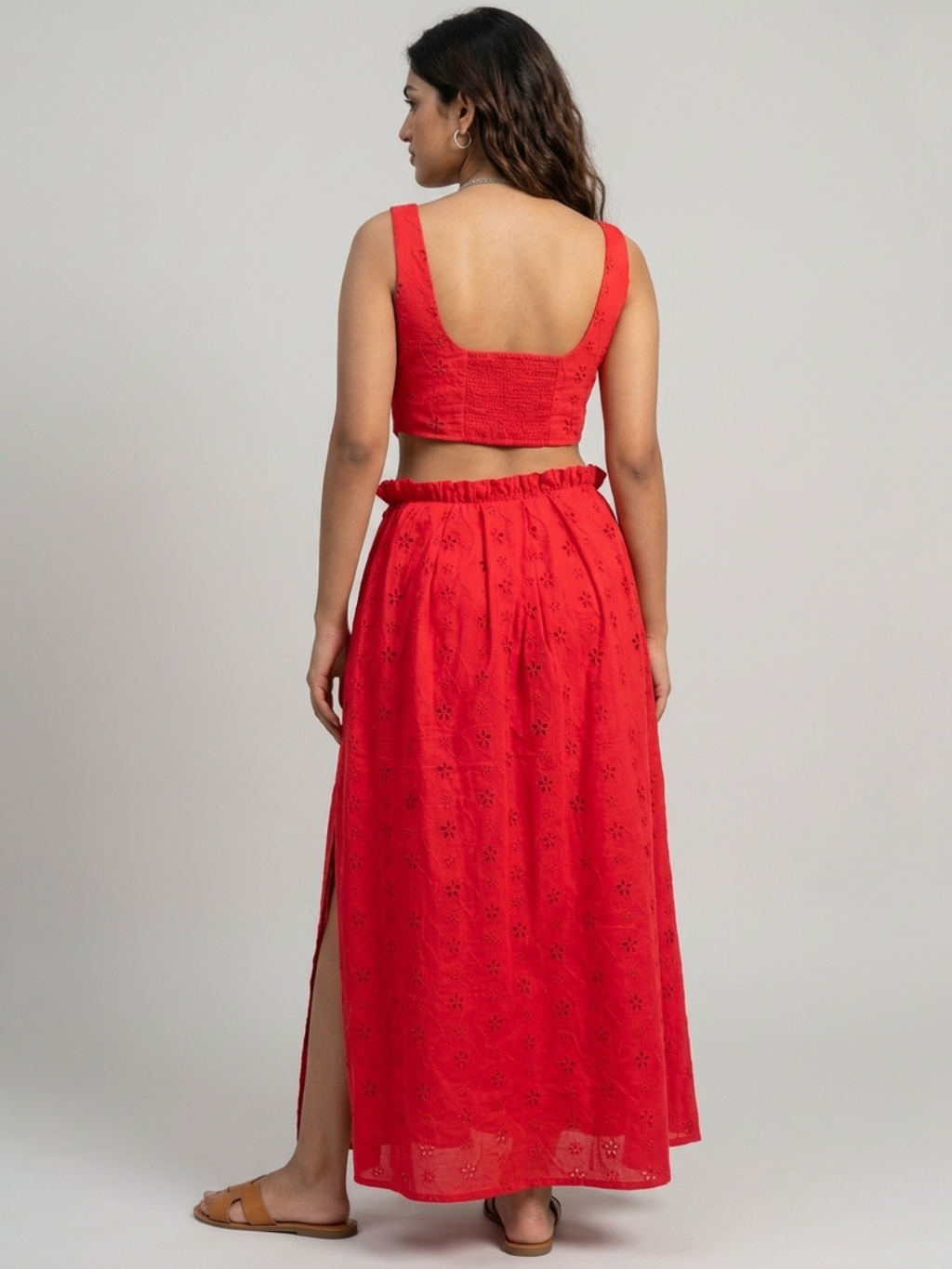 Top & Skirt Set- Crimson Red