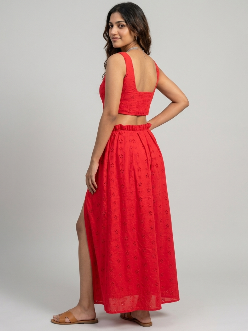 Top & Skirt Set- Crimson Red