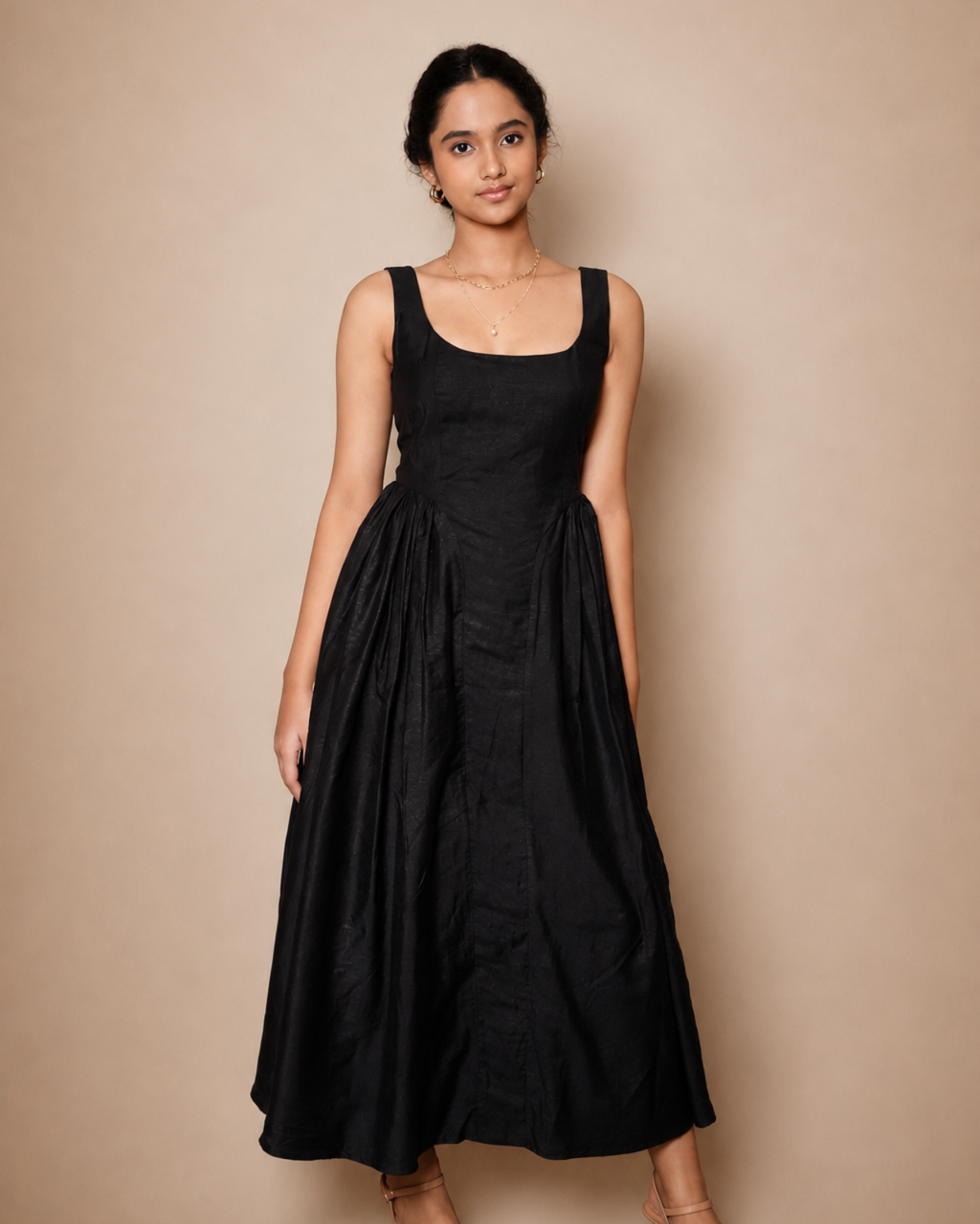 ZARA Silk Gathered Dress