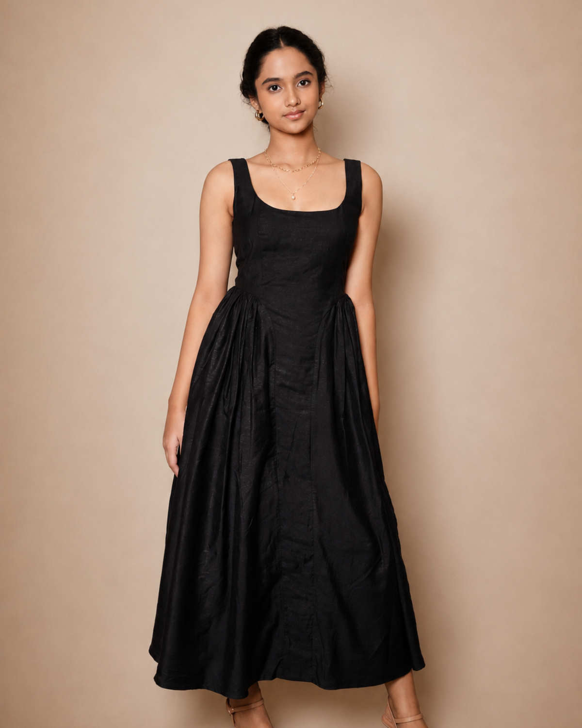 ZARA Silk Gathered Dress