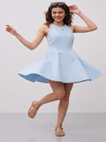 Skater Mini Dress- Light Blue